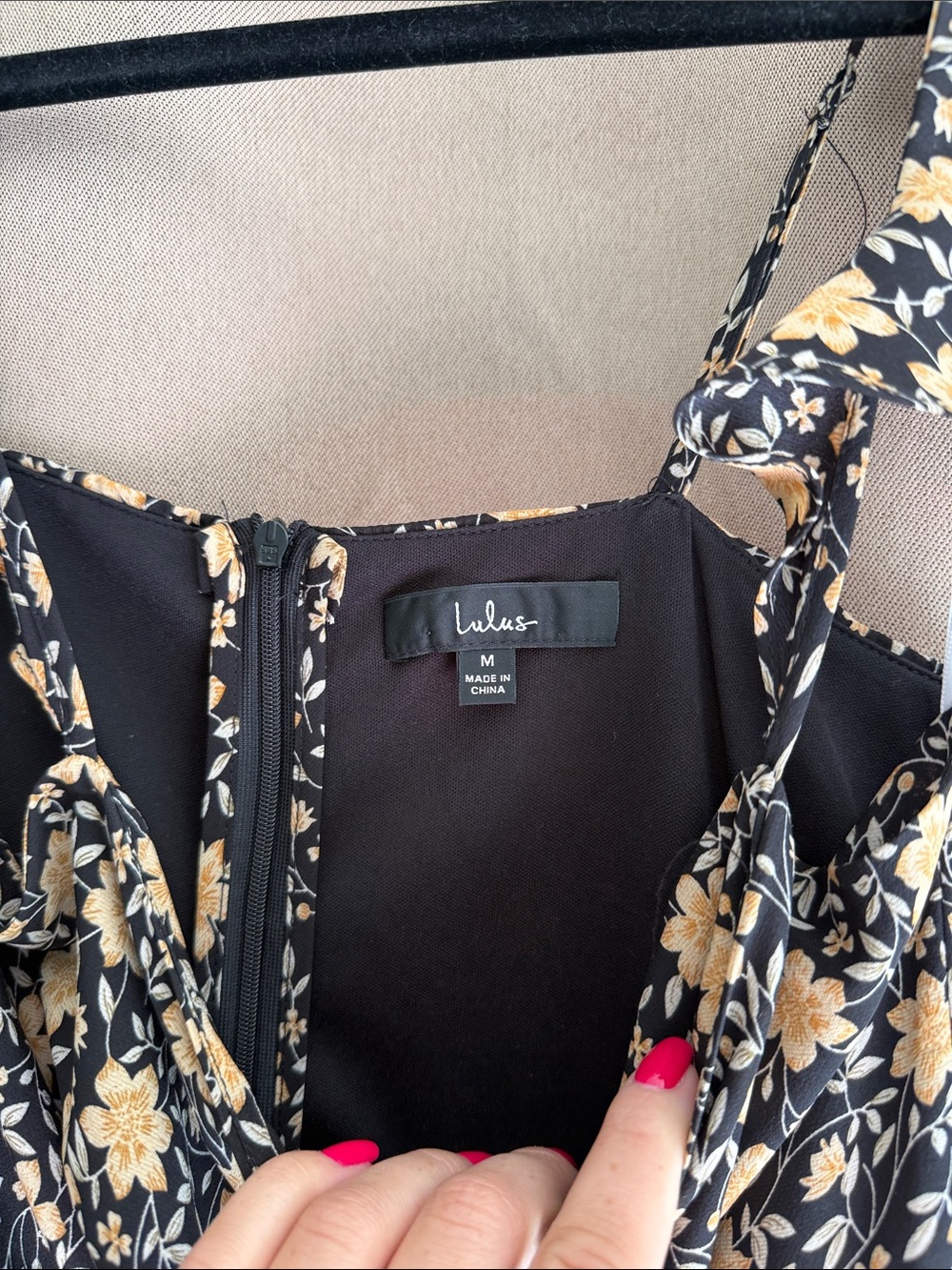 Lulu's Black Maxi Dress with Cream Floral Print - Picture 2 of 7
